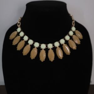 Jcrew necklace with olive and light green stones